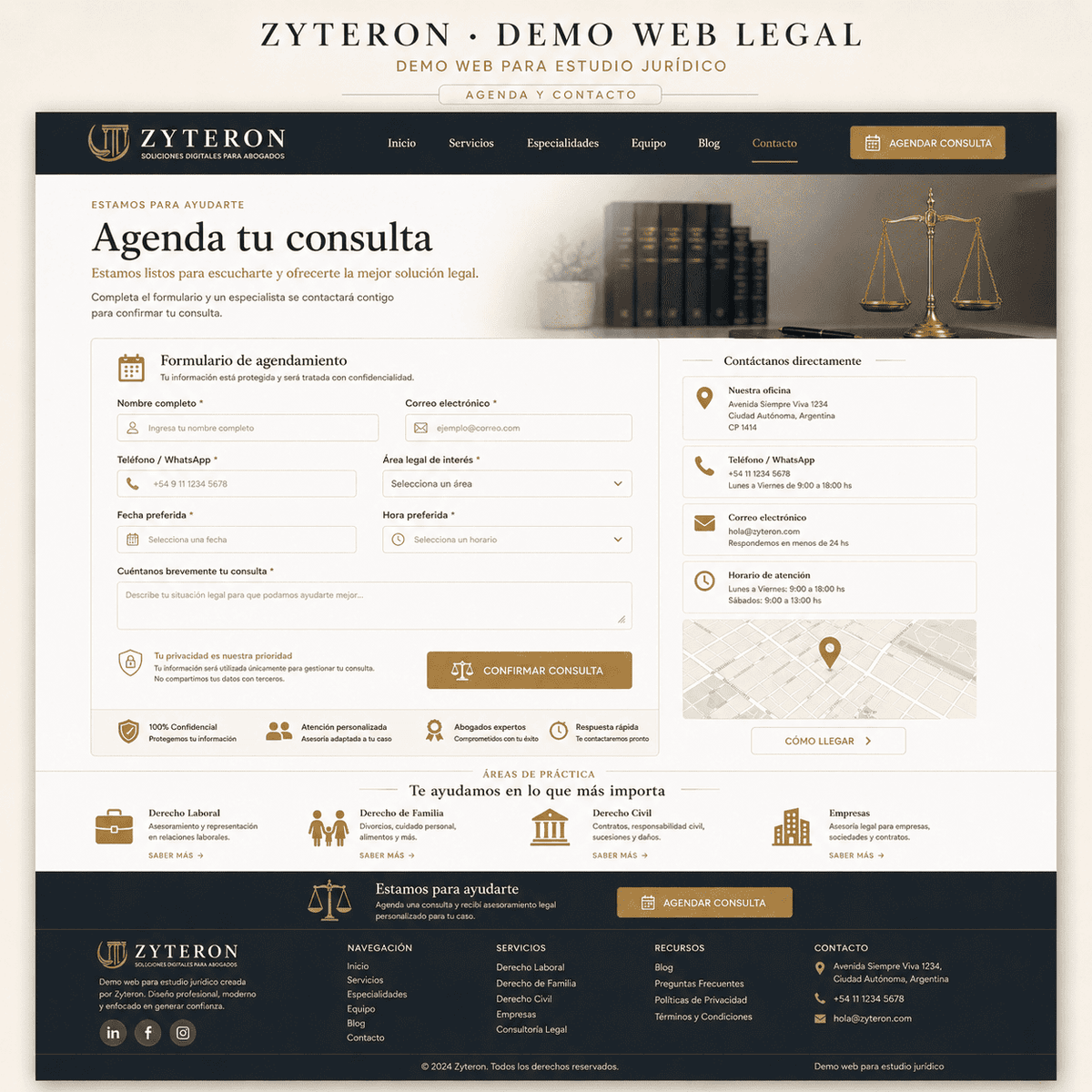 Captura 3 de Demo estudio jurídico para evaluar desarrollo web y tienda online