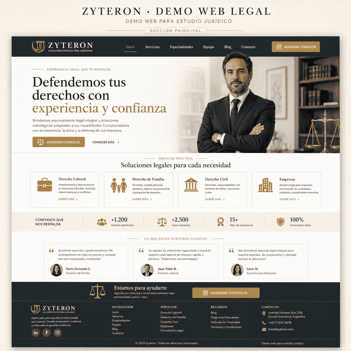 Captura 1 de Demo estudio jurídico para evaluar desarrollo web y tienda online