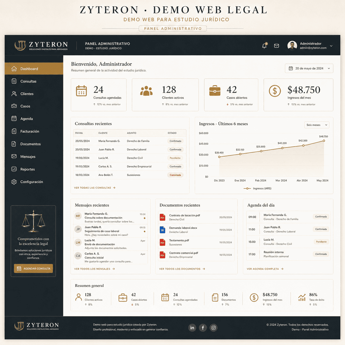 Captura 4 de Demo estudio jurídico para evaluar desarrollo web y tienda online