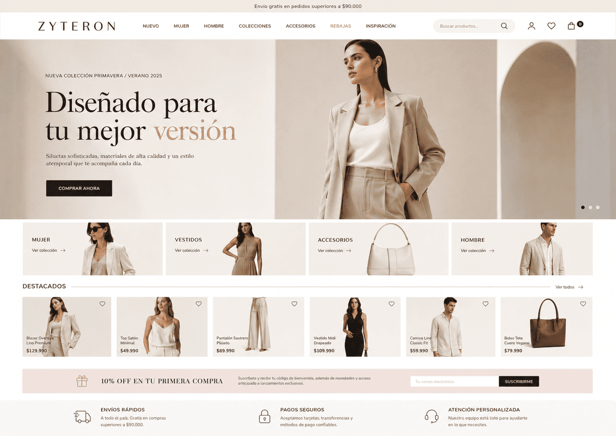 Captura 1 de Demo tienda online de ropa para evaluar desarrollo web y tienda online