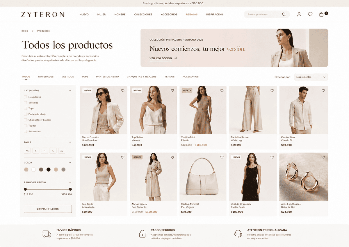 Captura 2 de Demo tienda online de ropa para evaluar desarrollo web y tienda online